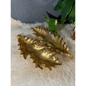 Vintage Gold Leaves Set of Two